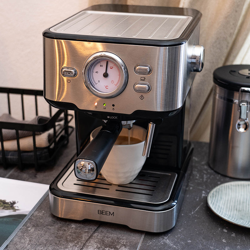 BEEM Semi-automatisk espressomaskine Espresso Select Sort Rustfrit stål