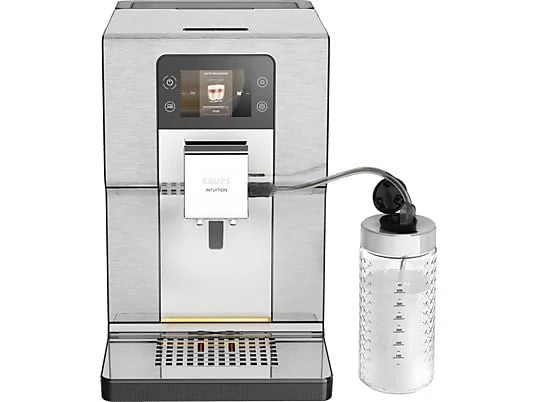 KRUPS EA877D Intuition Experience+ — Fuldautomatisk espressomaskine · Iced Coffee · Farve-touchskærm · Sort/Sølv