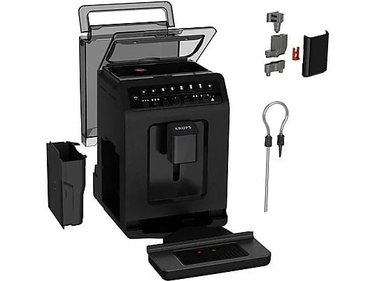 KRUPS EA897B Evidence ECOdesign — Fuldautomatisk espressomaskine · Bæredygtig · Skiferlook · Sort