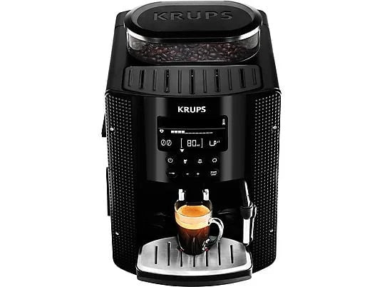 KRUPS EA 8150 — Kompakt espressomaskine · Individuel dosering · Højdejusterbar · Sort